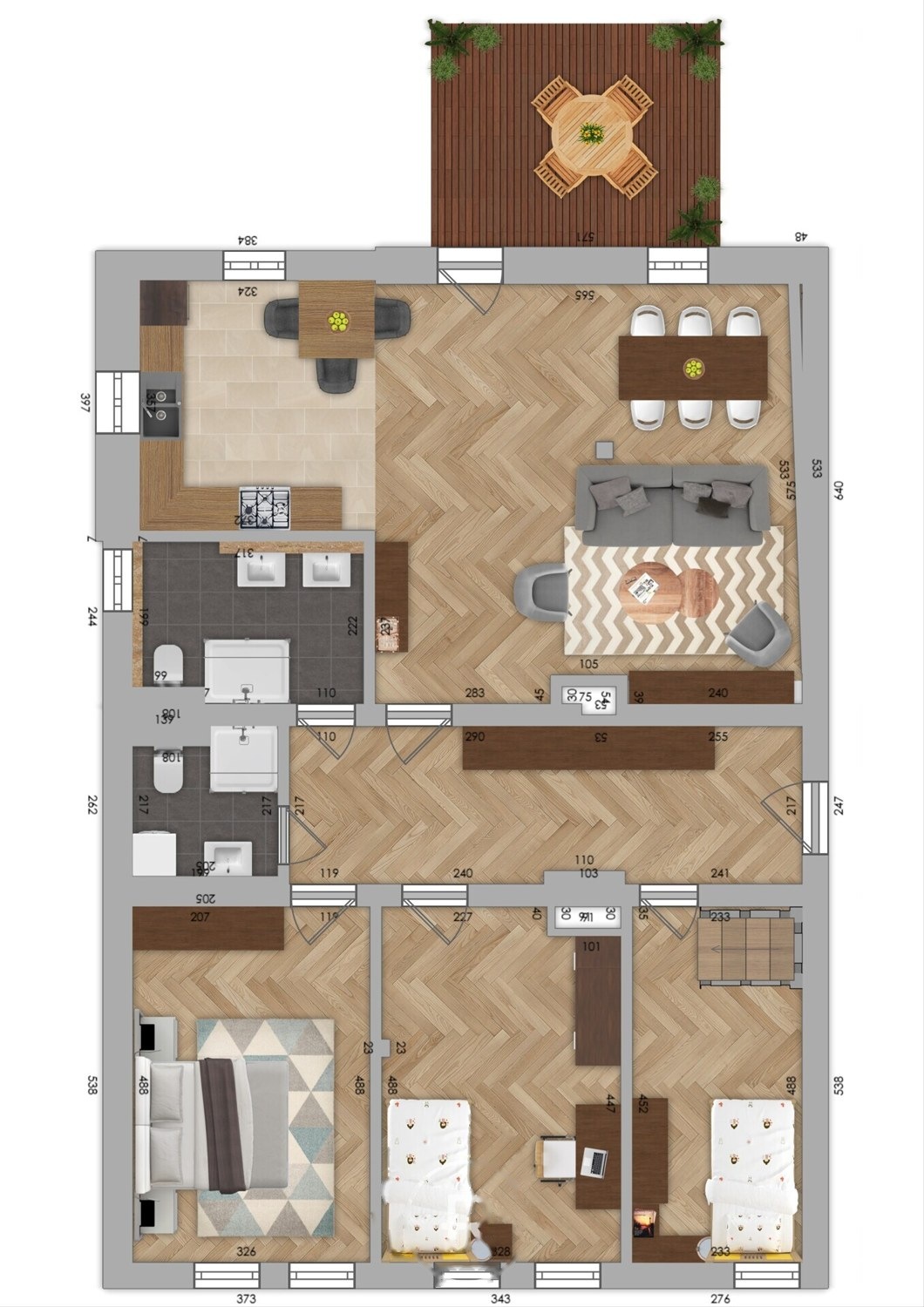 Grundriss der Wohnung